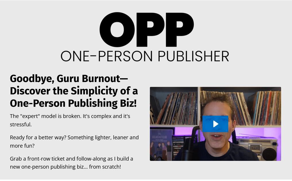 OPP: One Person Publisher course